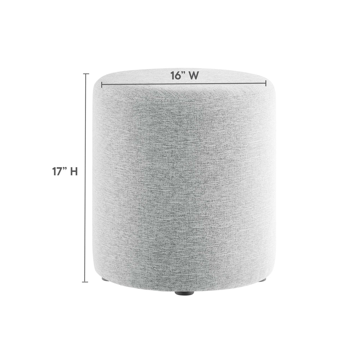 Callum 16" Round Woven Heathered Fabric Upholstered Ottoman by Modway, photo 19 of 24