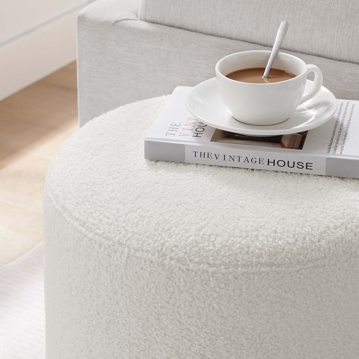 Tilden 16" Round Sherpa Upholstered Ottoman by Modway, photo 8 of 16