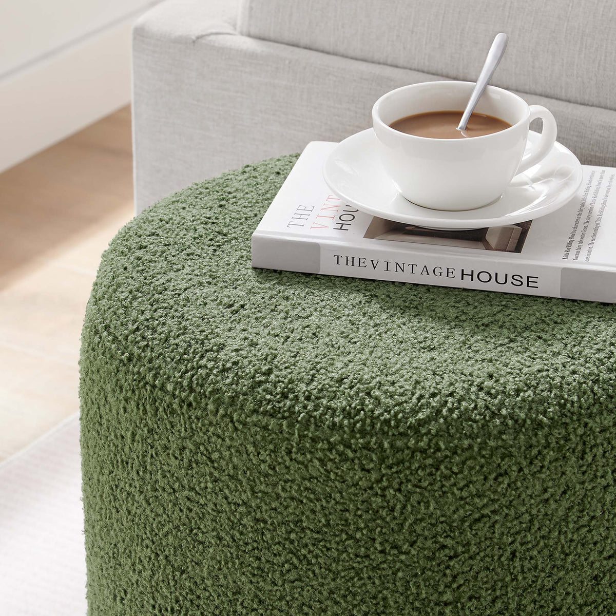 Tilden 16" Round Sherpa Upholstered Ottoman by Modway, photo 16 of 16