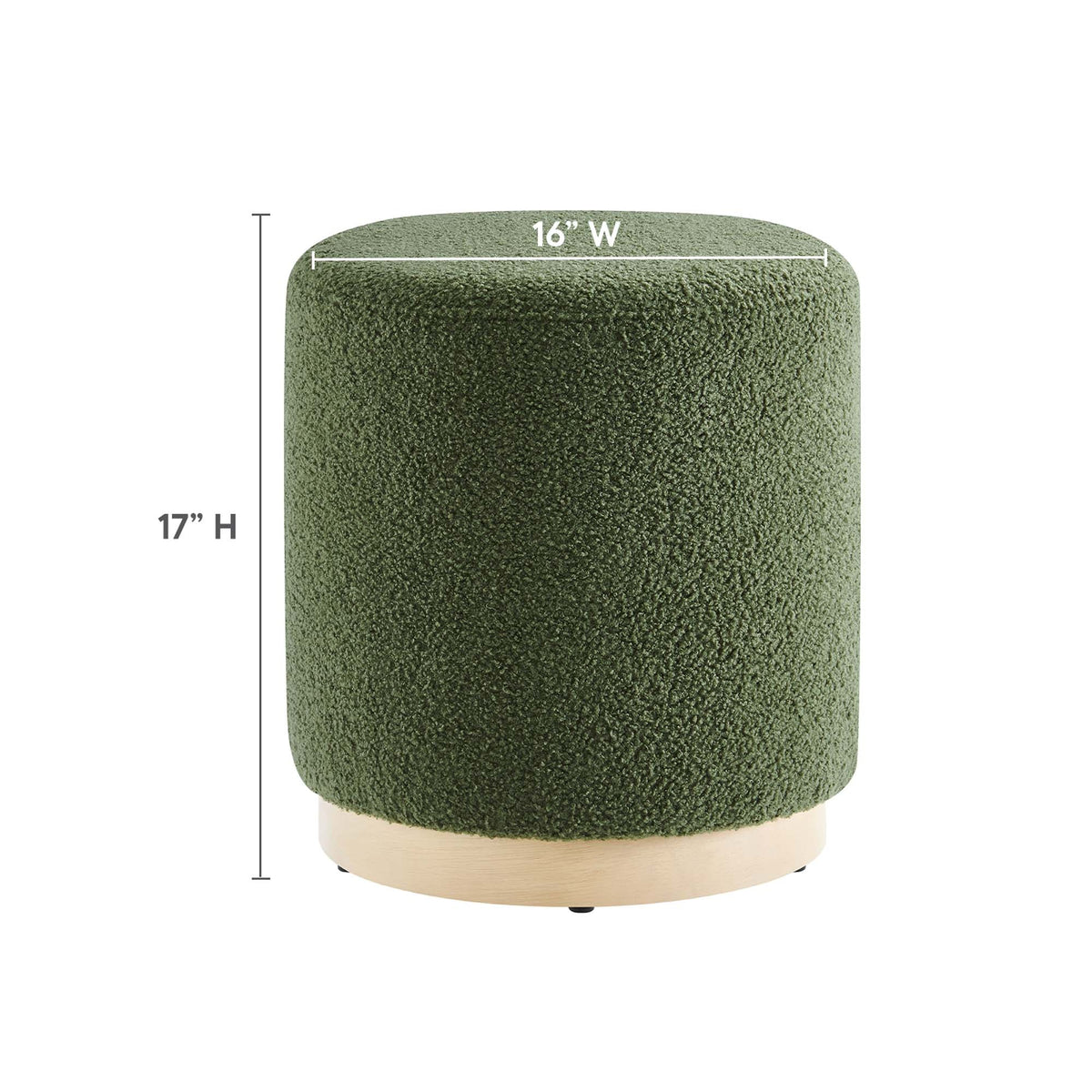 Tilden 16" Round Sherpa Upholstered Ottoman by Modway, photo 11 of 16