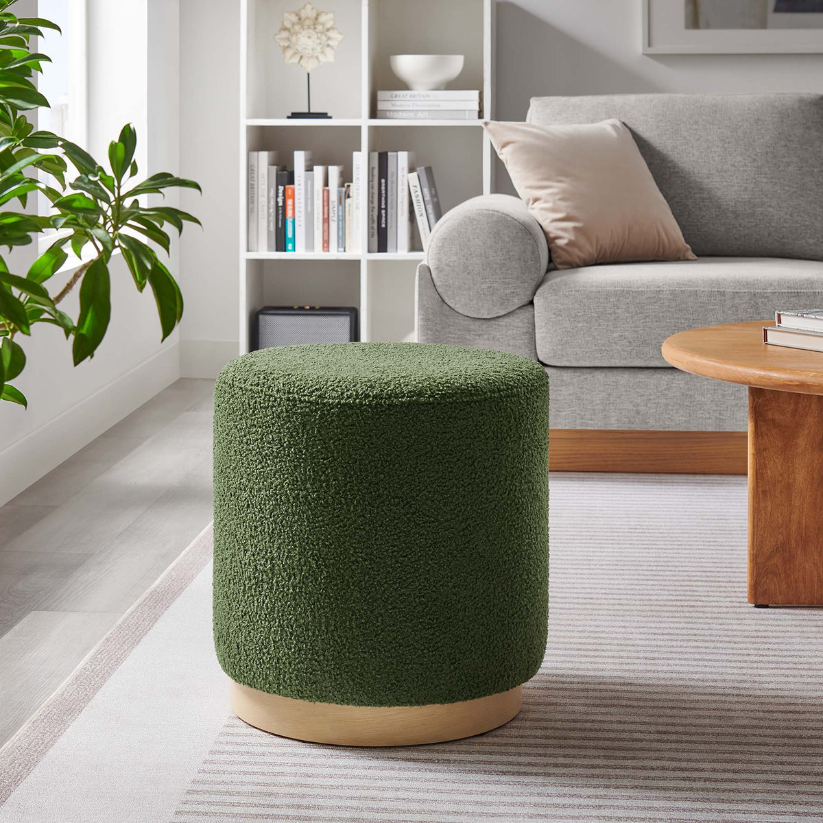Tilden 16" Round Sherpa Upholstered Ottoman by Modway, photo 14 of 16