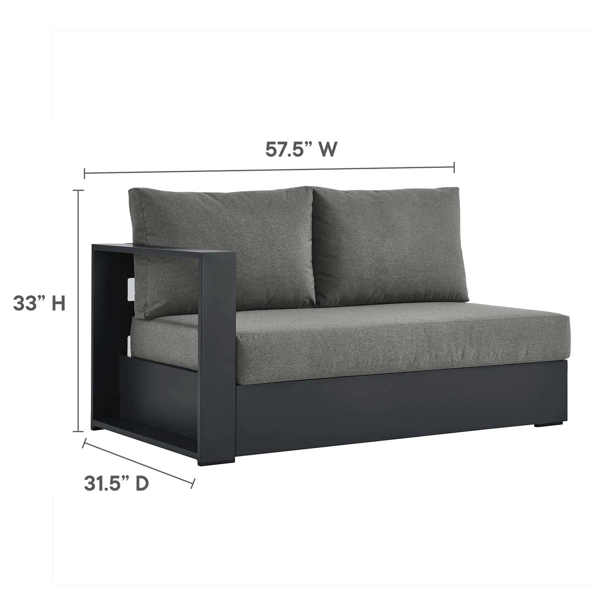 Tahoe 2-Piece Outdoor Aluminum Chaise Sectional Sofa by HouseOfZazla