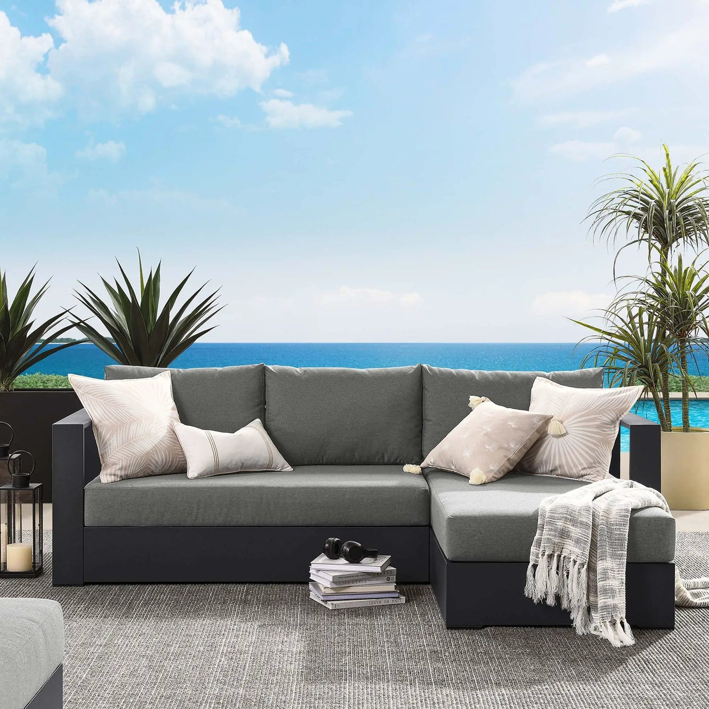 Tahoe 2-Piece Outdoor Aluminum Chaise Sectional Sofa by HouseOfZazla