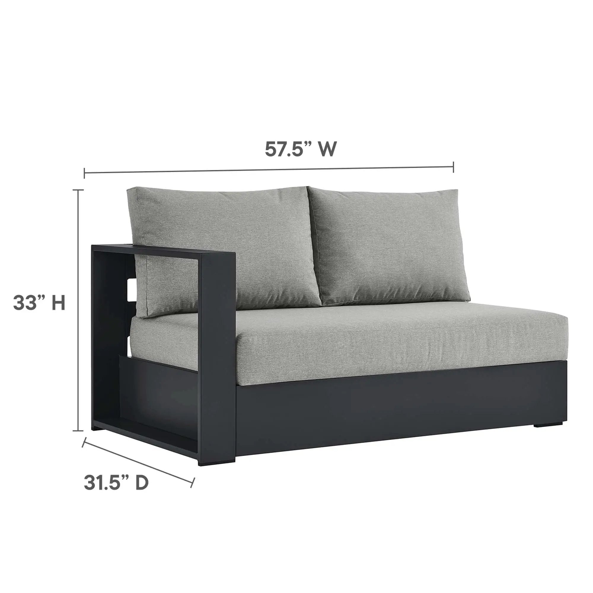 Tahoe 2-Piece Outdoor Aluminum Chaise Sectional Sofa by HouseOfZazla