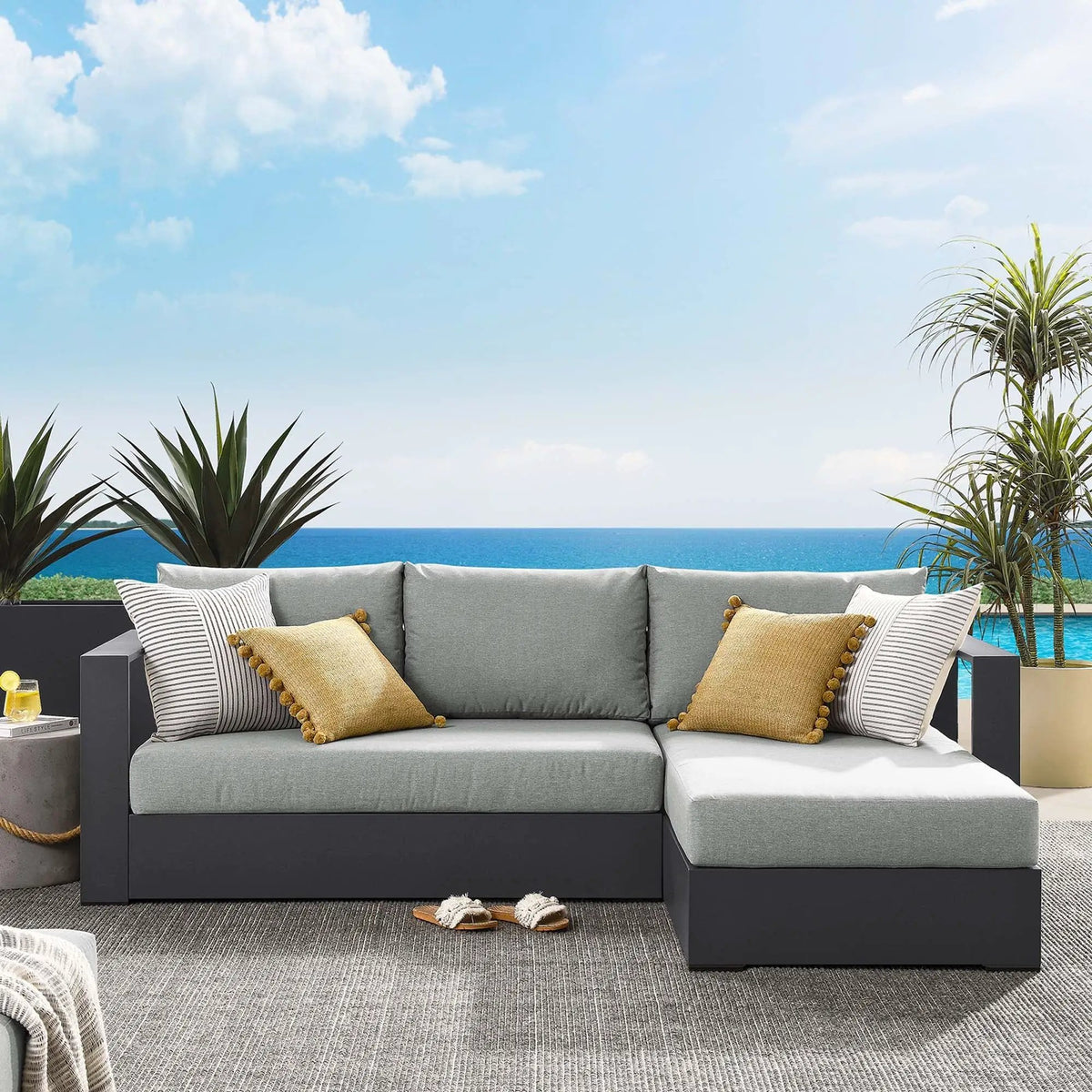 Tahoe 2-Piece Outdoor Aluminum Chaise Sectional Sofa by HouseOfZazla