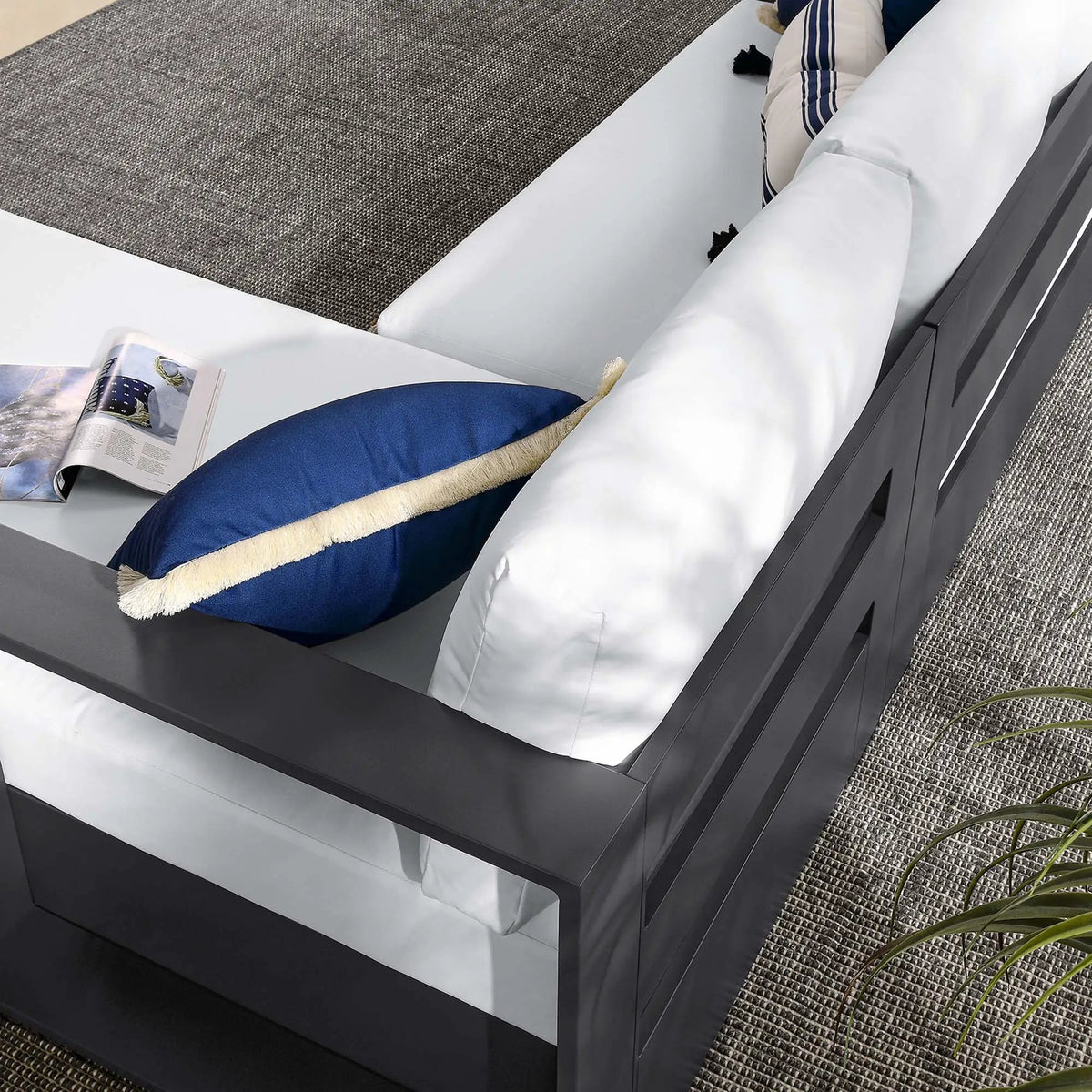 Tahoe 2-Piece Outdoor Aluminum Chaise Sectional Sofa by HouseOfZazla