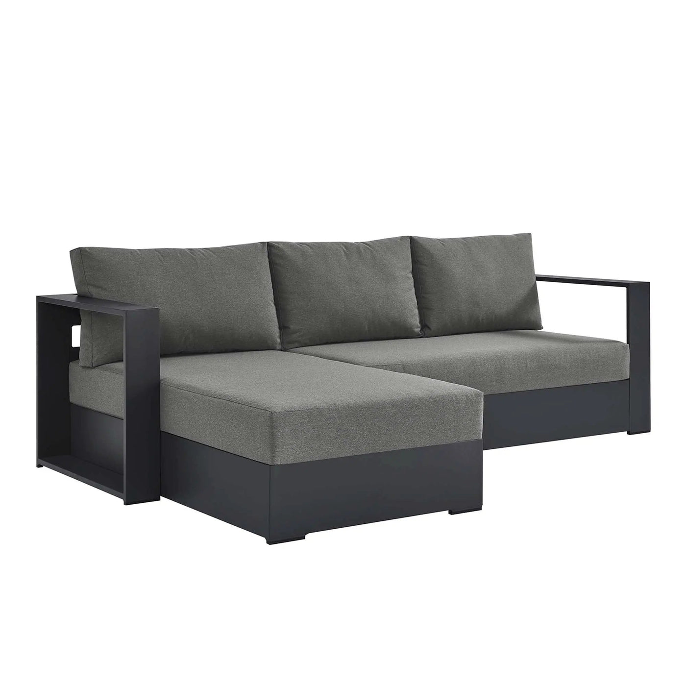 Tahoe 2-Piece Outdoor Patio Powder-Coated Aluminum Sectional Sofa Set by HouseOfZazla