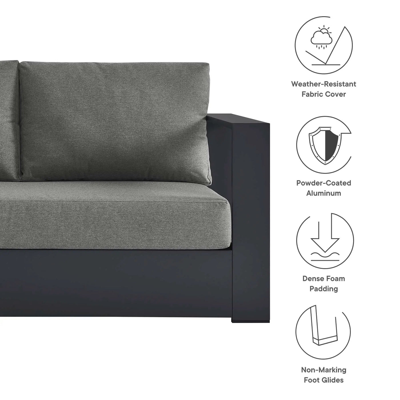 Tahoe 2-Piece Outdoor Patio Powder-Coated Aluminum Sectional Sofa Set by HouseOfZazla