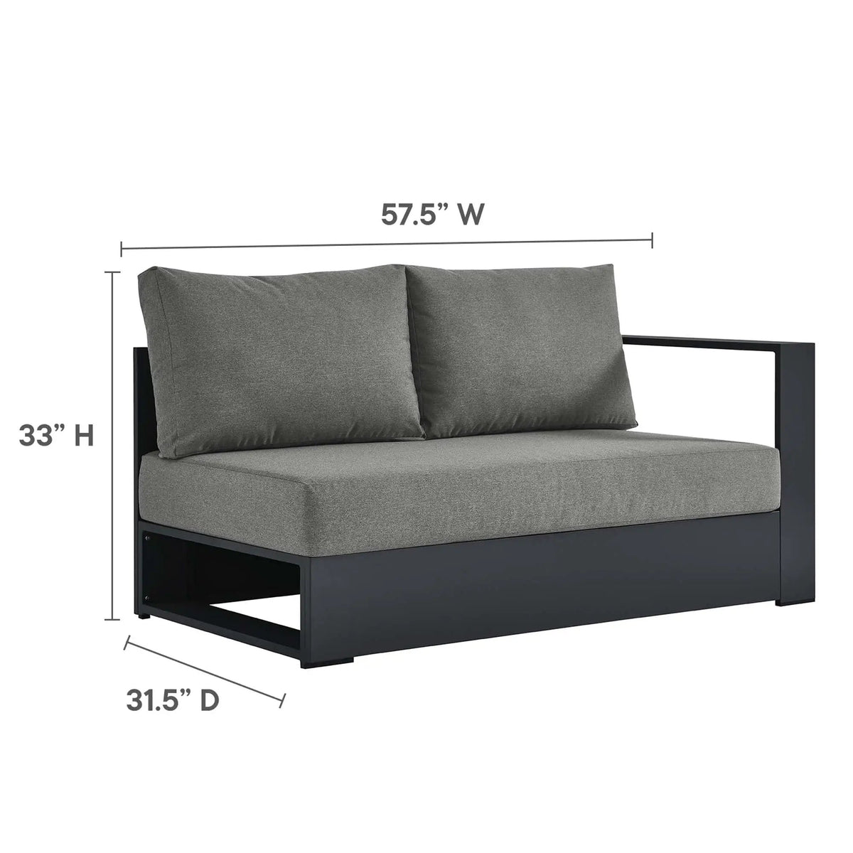 Tahoe 2-Piece Outdoor Patio Powder-Coated Aluminum Sectional Sofa Set by HouseOfZazla
