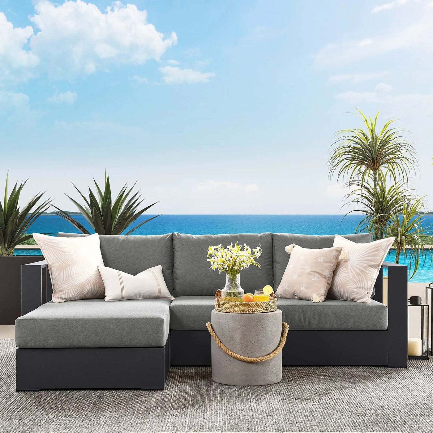 Tahoe 2-Piece Outdoor Patio Powder-Coated Aluminum Sectional Sofa Set by HouseOfZazla