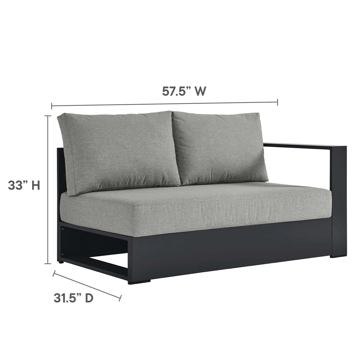 Tahoe 2-Piece Outdoor Patio Powder-Coated Aluminum Sectional Sofa Set by HouseOfZazla