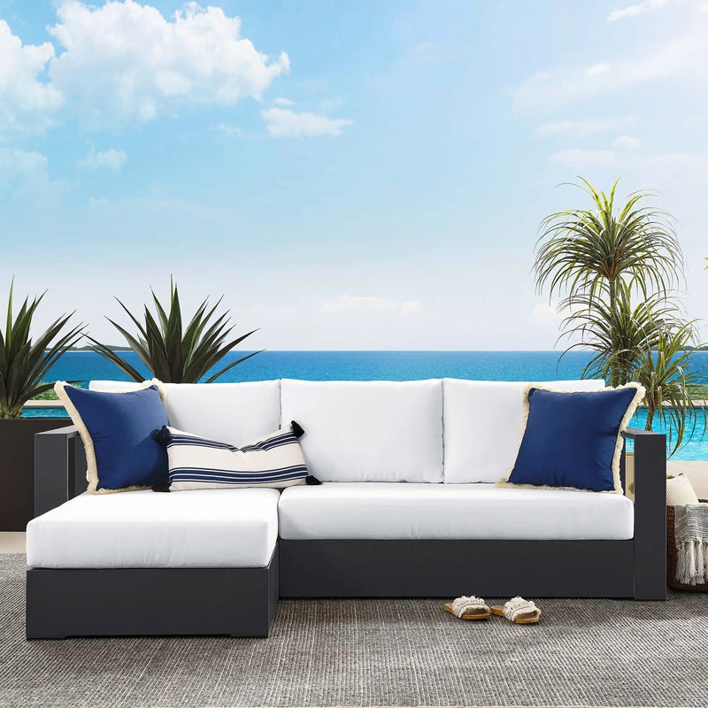 Tahoe 2-Piece Outdoor Patio Powder-Coated Aluminum Sectional Sofa Set by HouseOfZazla