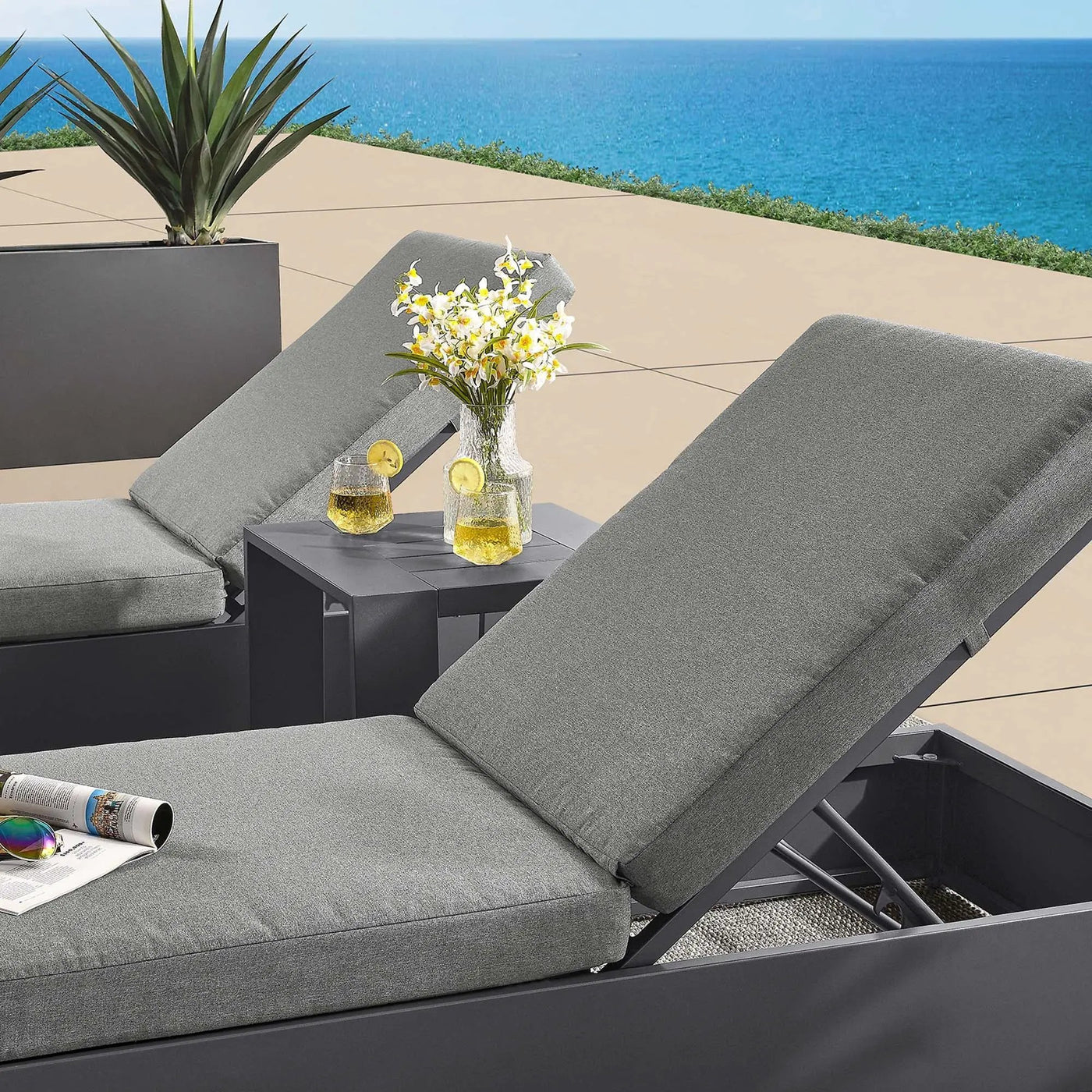 Tahoe 3-Piece Outdoor Patio Chaise Lounge Set by HouseOfZazla