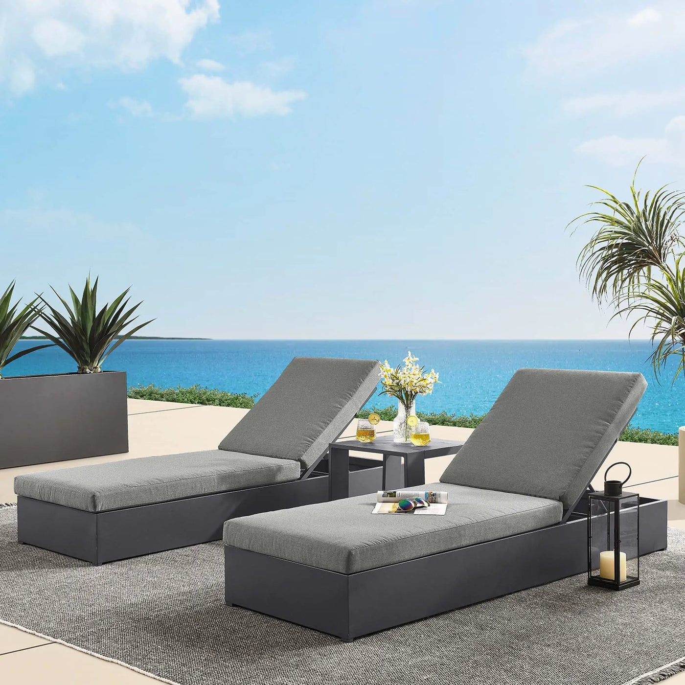 Tahoe 3-Piece Outdoor Patio Chaise Lounge Set by HouseOfZazla