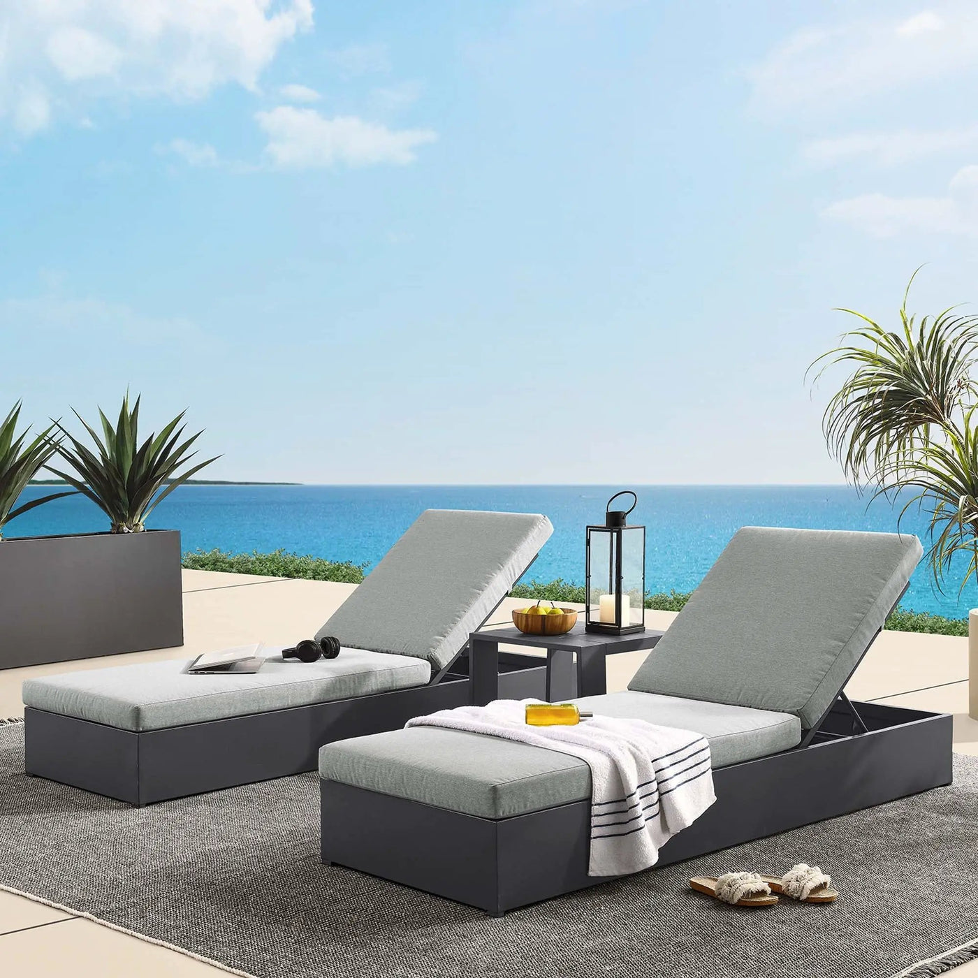 Tahoe 3-Piece Outdoor Patio Chaise Lounge Set by HouseOfZazla