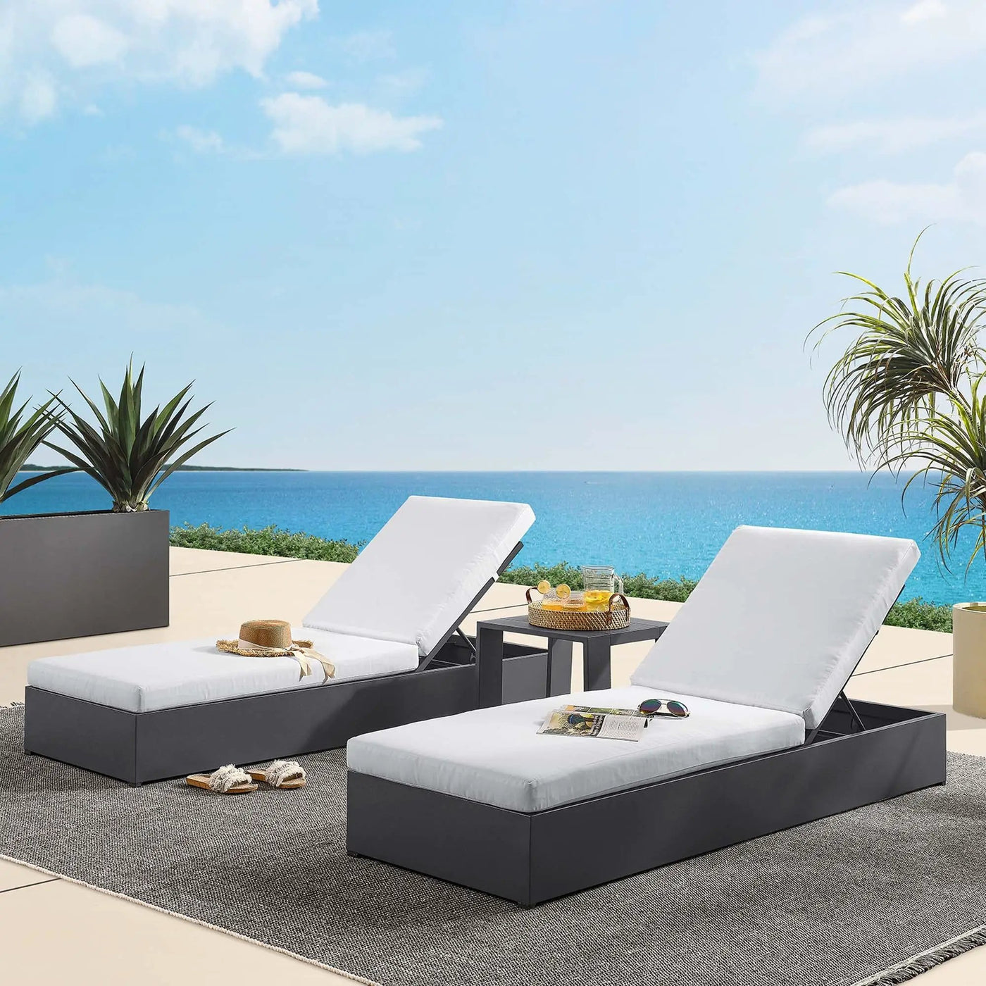 Tahoe 3-Piece Outdoor Patio Chaise Lounge Set by HouseOfZazla