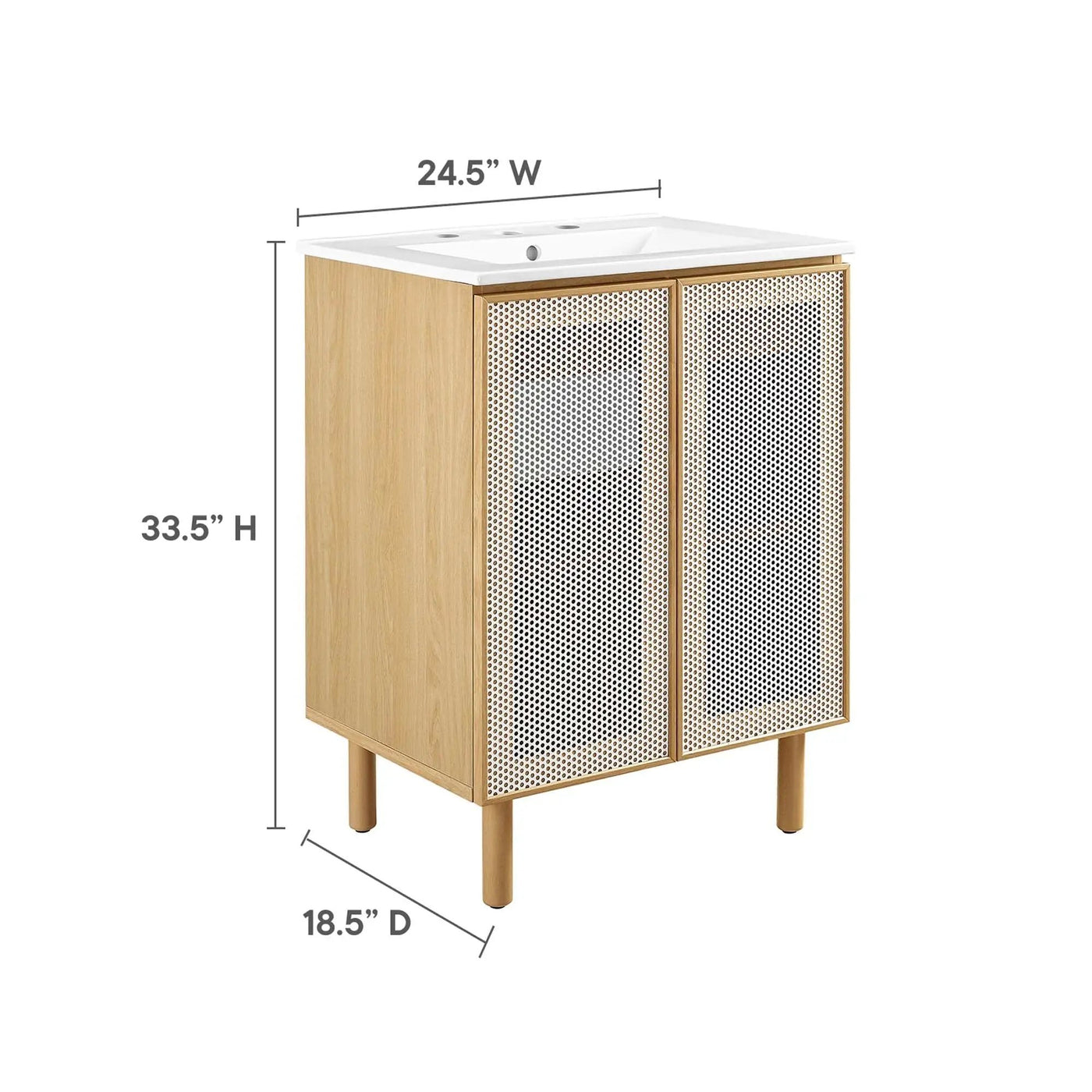 Calla 24" Perforated Metal Bathroom Vanity by Modway by HouseOfZazla
