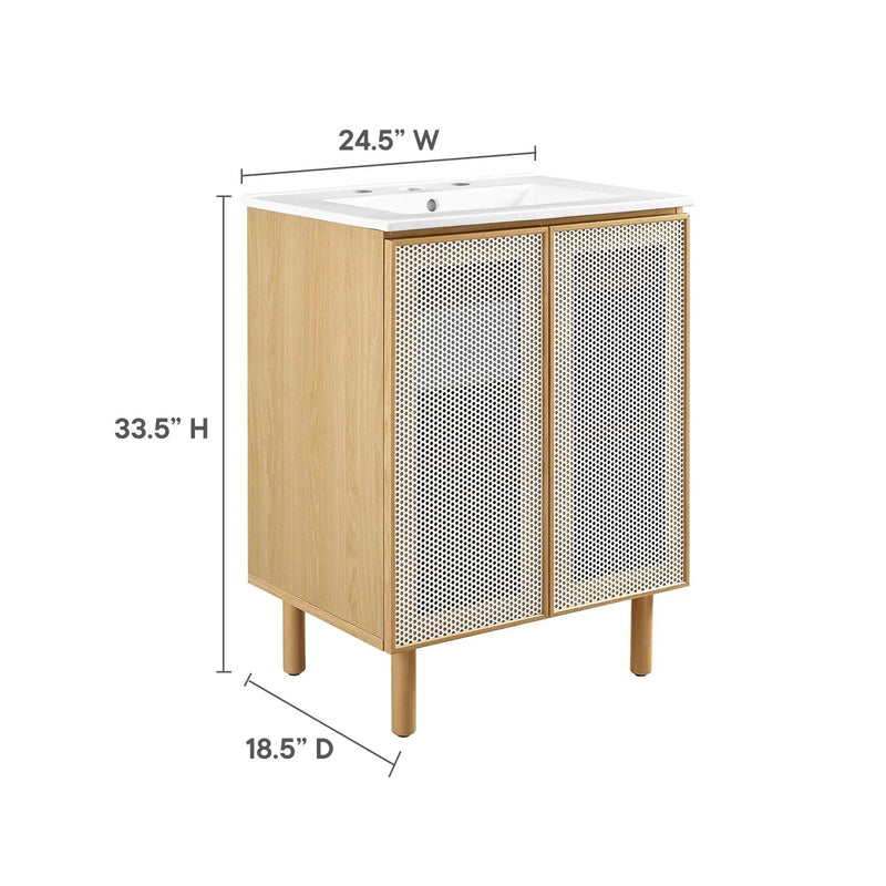 Calla 24" Perforated Metal Bathroom Vanity by Modway by HouseOfZazla