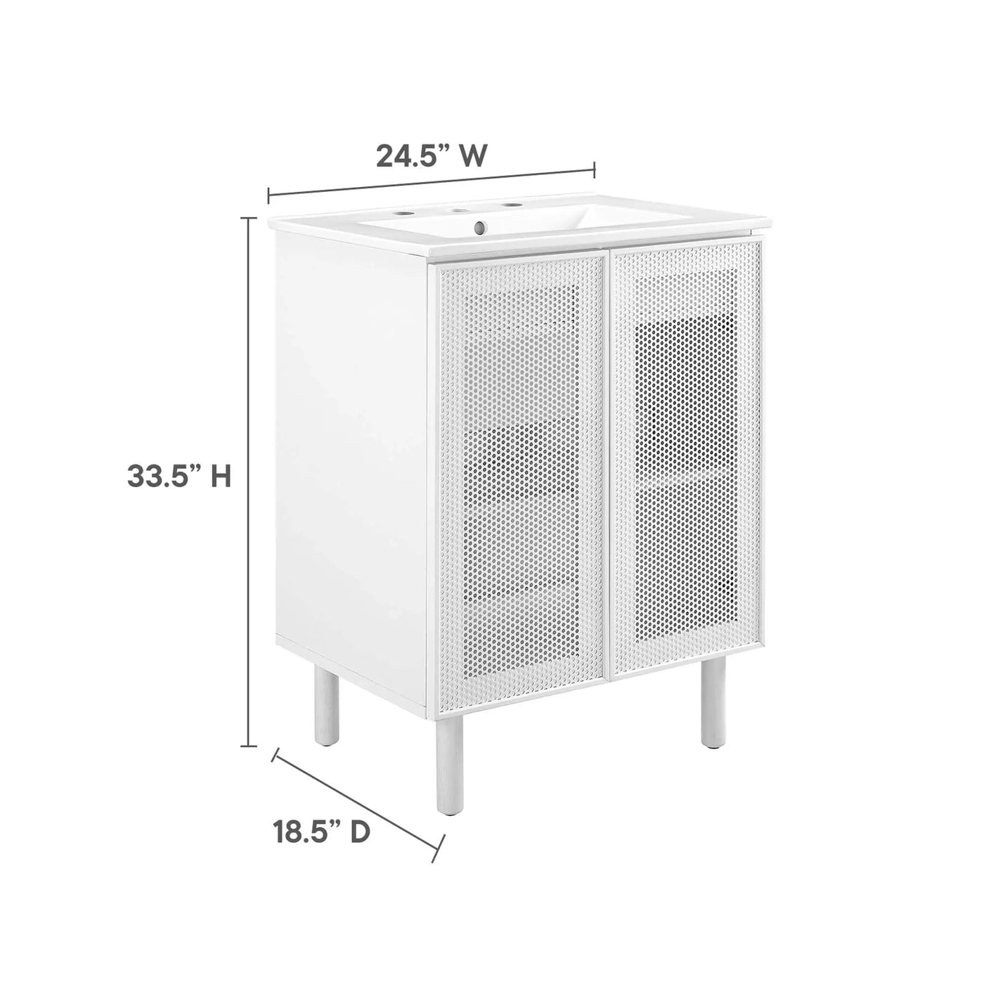 Calla 24" Perforated Metal Bathroom Vanity by Modway by HouseOfZazla