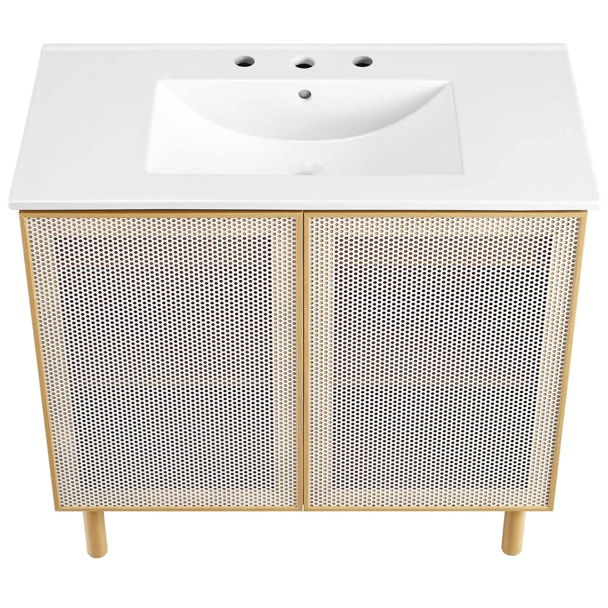 Calla 36" Perforated Metal Bathroom Vanity by Modway by HouseOfZazla