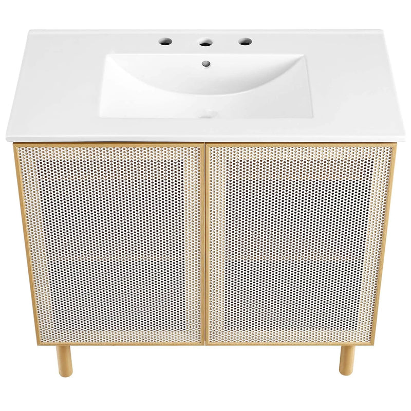 Calla 36" Perforated Metal Bathroom Vanity by Modway by HouseOfZazla