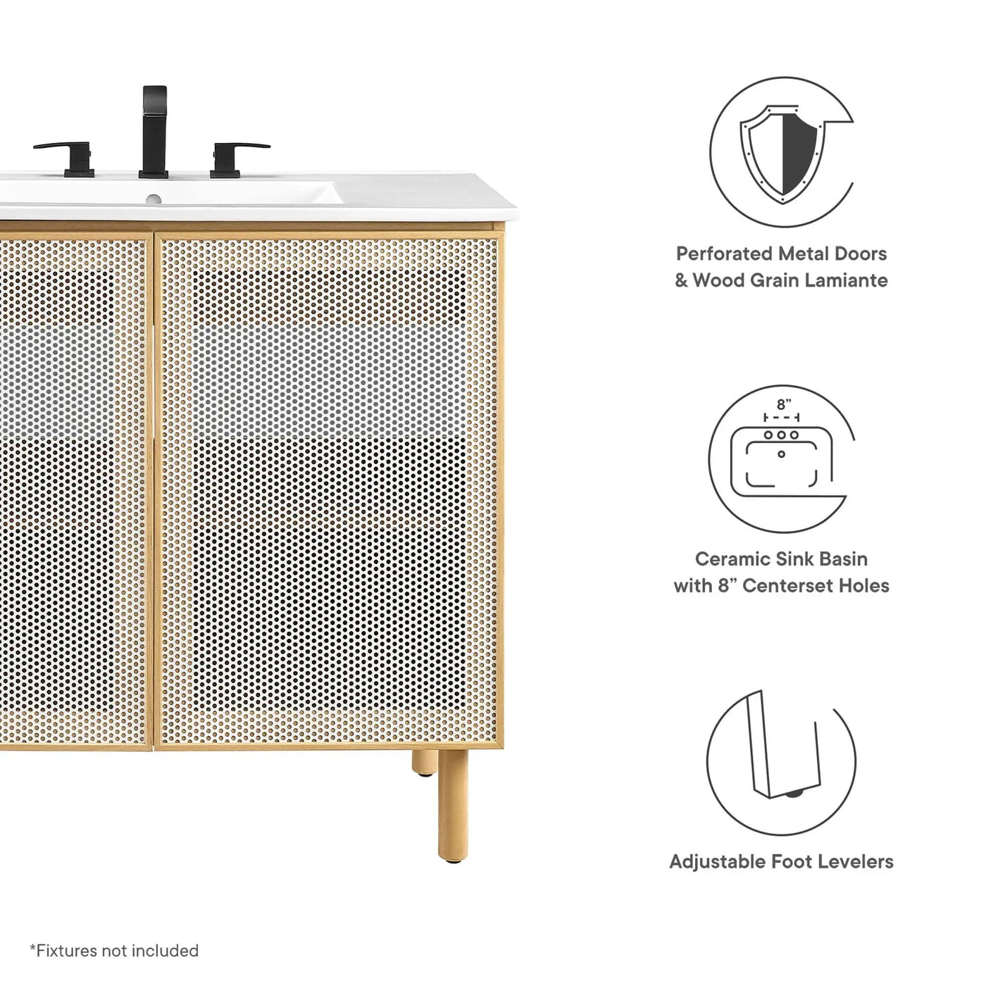 Calla 36" Perforated Metal Bathroom Vanity by Modway by HouseOfZazla