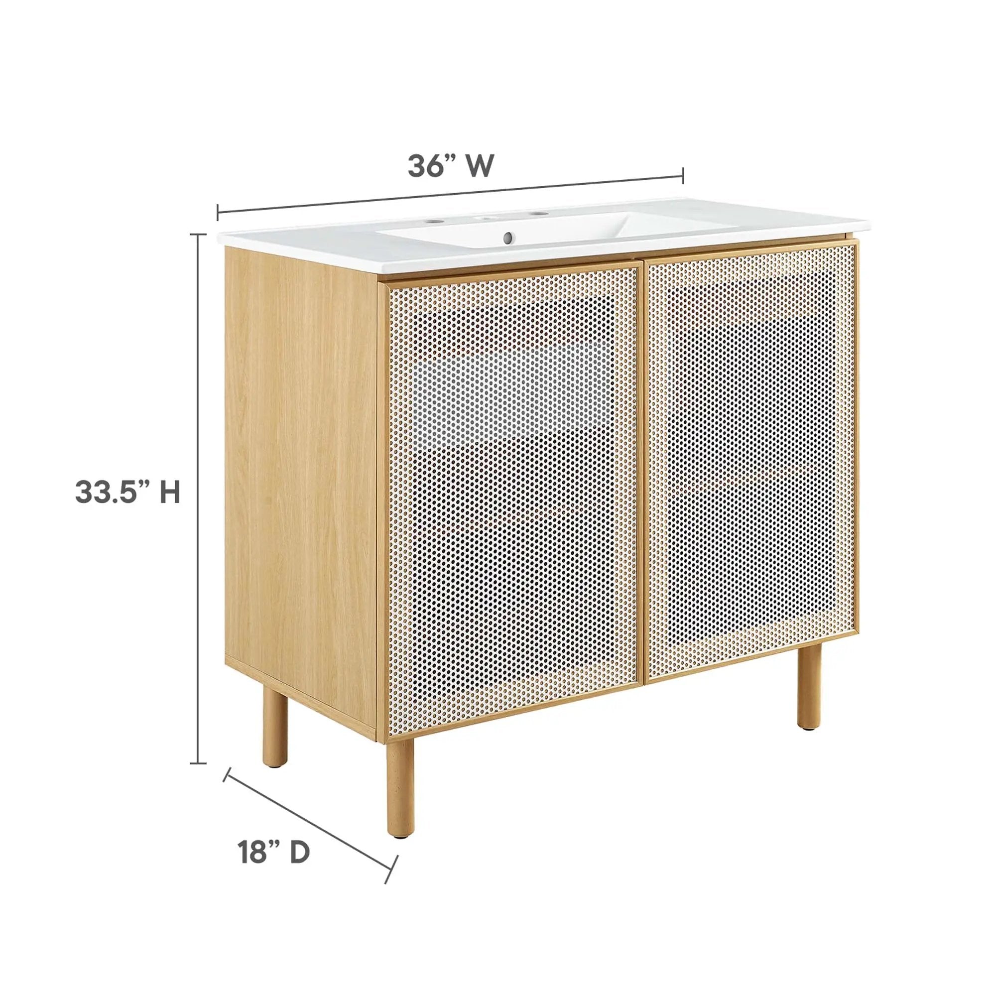 Calla 36" Perforated Metal Bathroom Vanity by Modway by HouseOfZazla