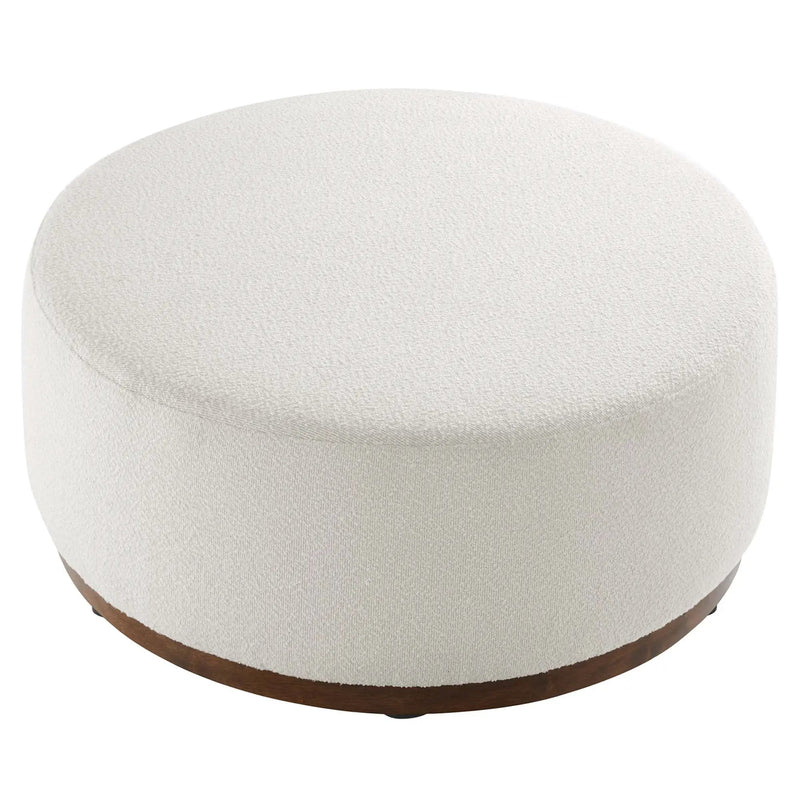 Tilden Large 38" Round Boucle Upholstered Ottoman by Modway by HouseOfZazla