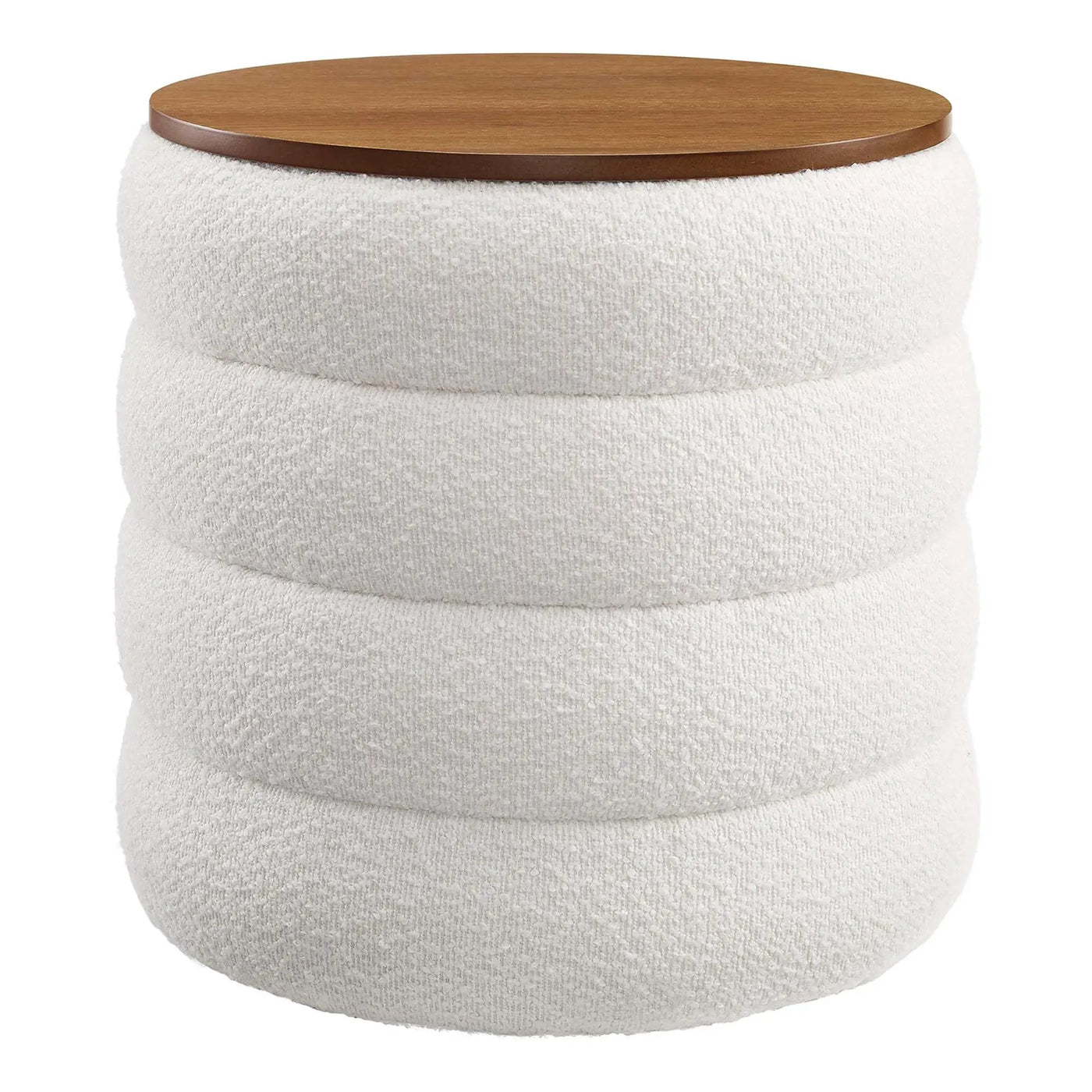 Mezzo Round Boucle Fabric Storage Ottoman by Modway by HouseOfZazla