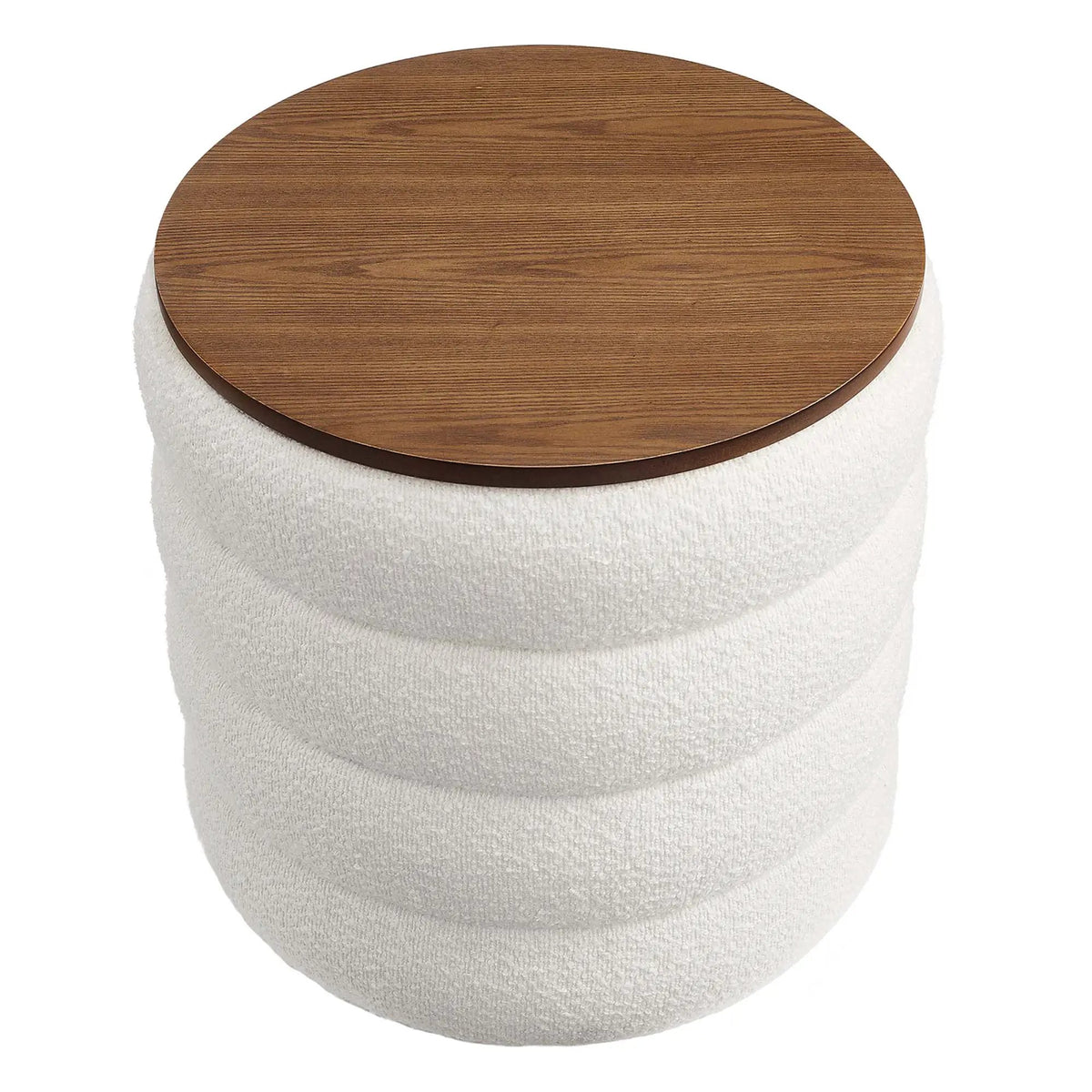 Mezzo Round Boucle Fabric Storage Ottoman by Modway by HouseOfZazla