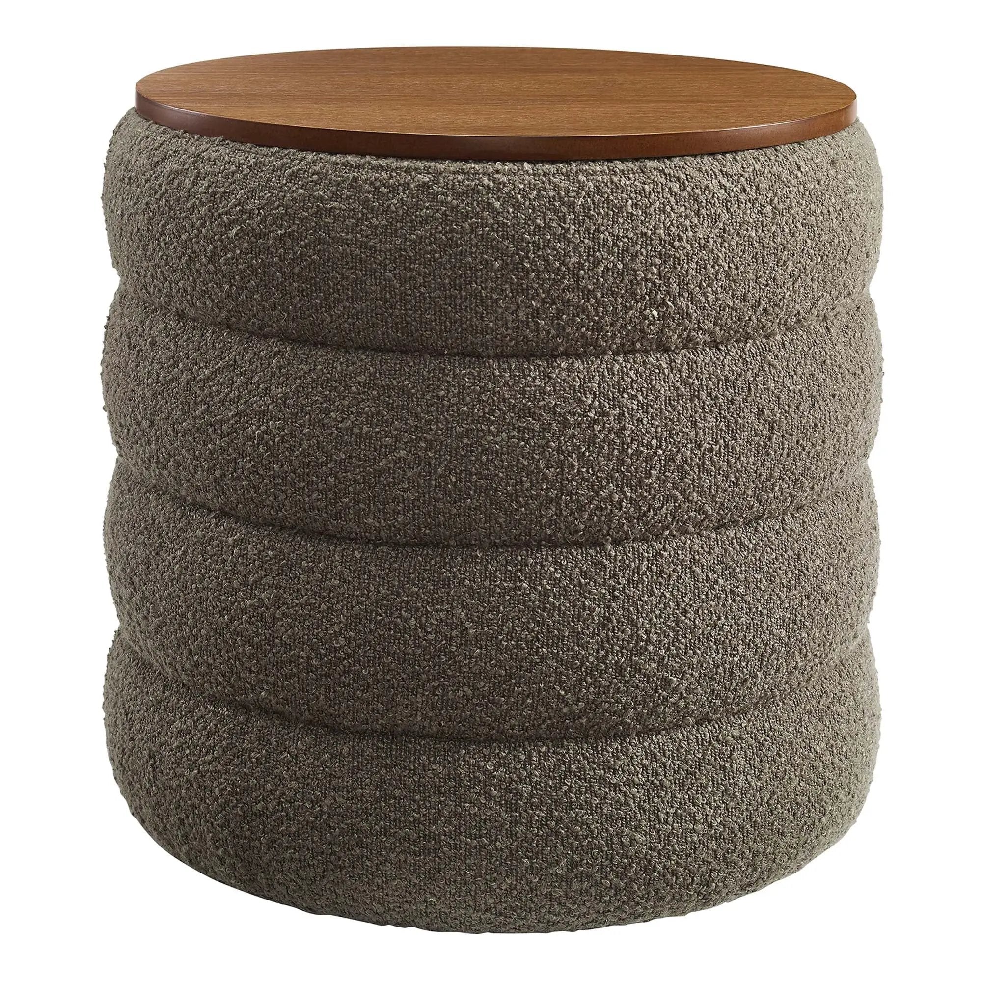 Mezzo Round Boucle Fabric Storage Ottoman by Modway by HouseOfZazla