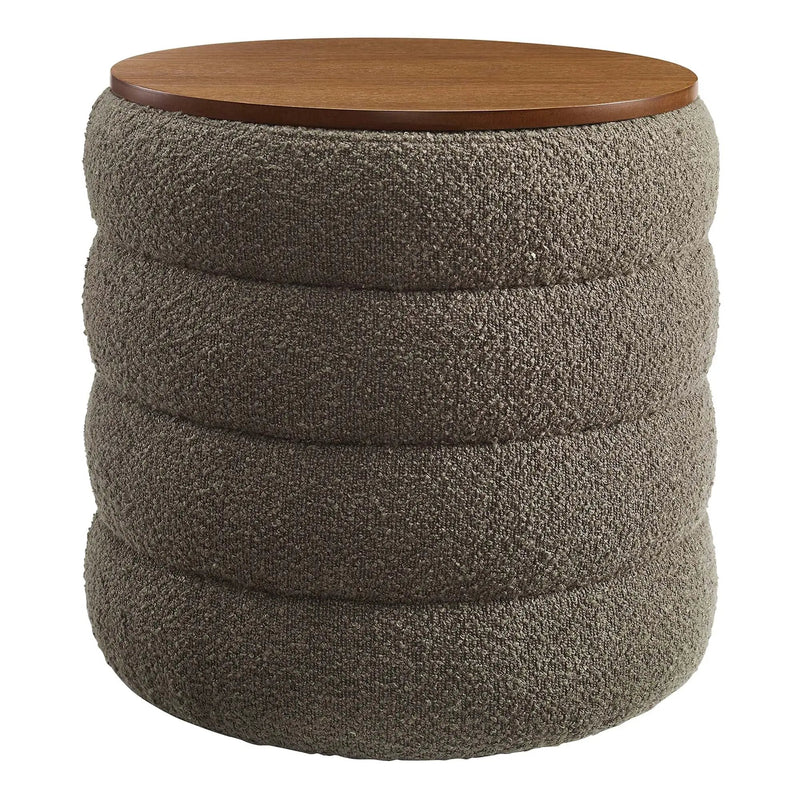Mezzo Round Boucle Fabric Storage Ottoman by Modway by HouseOfZazla