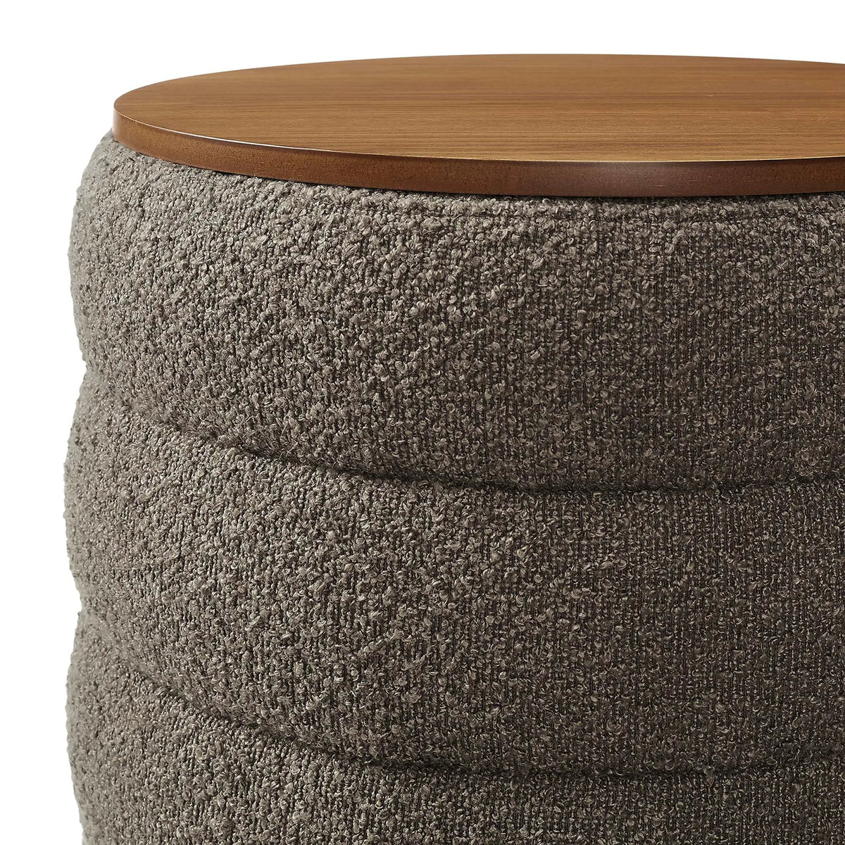 Mezzo Round Boucle Fabric Storage Ottoman by Modway by HouseOfZazla