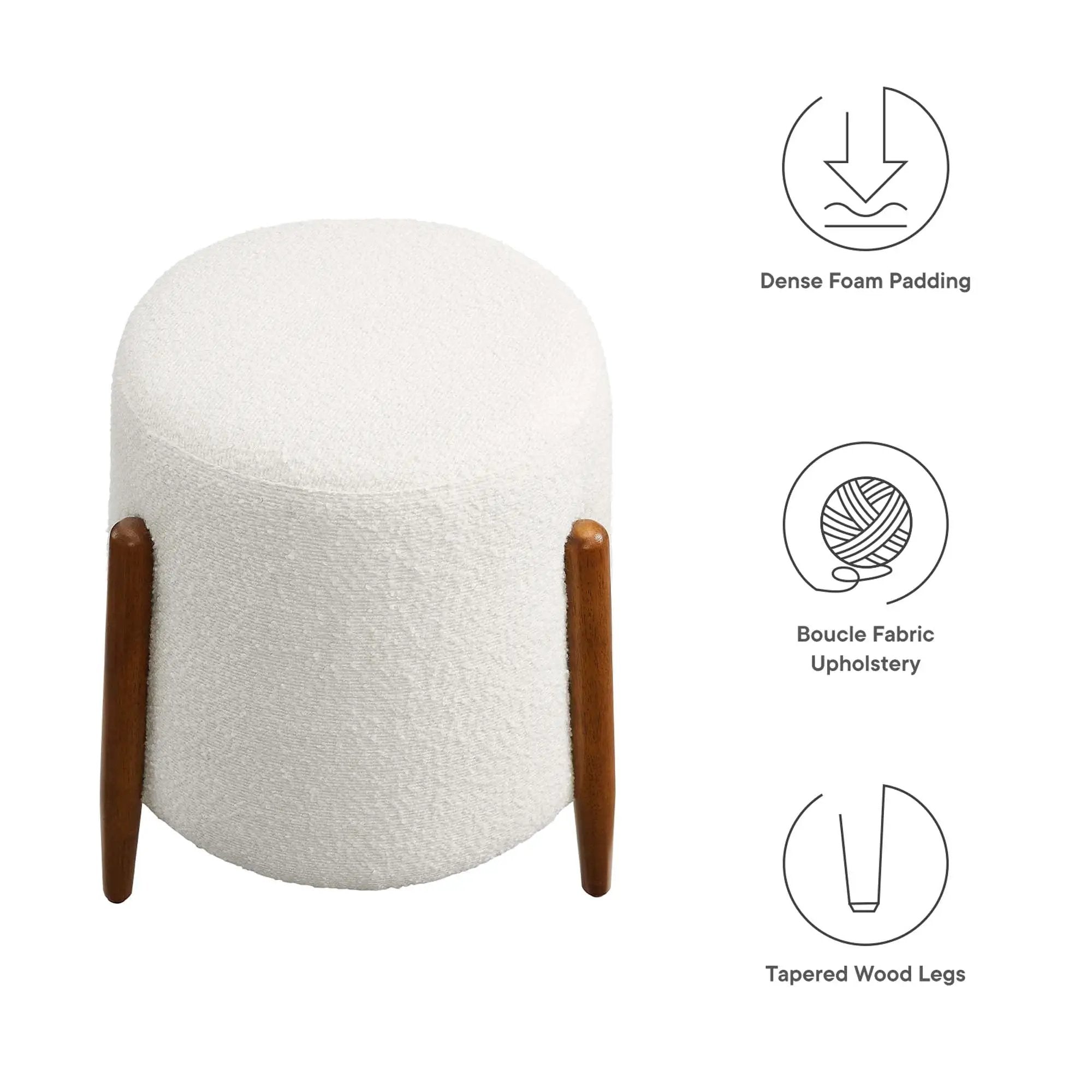 Riven Upholstered Boucle Fabric Ottoman by Modway by HouseOfZazla