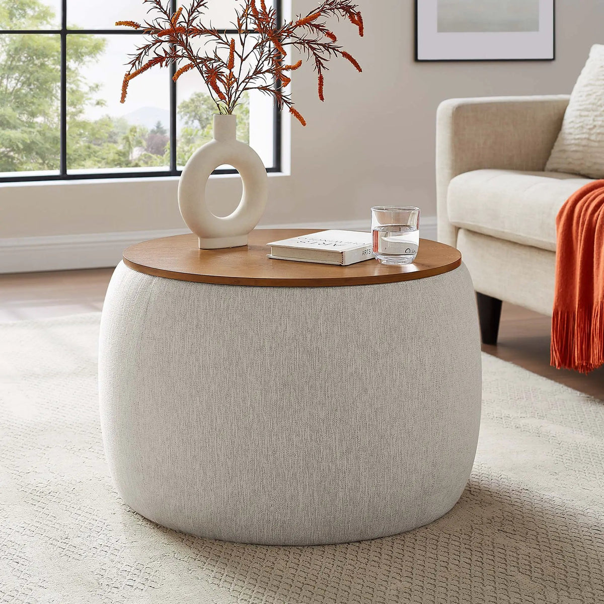 Perla Woven Heathered Fabric Upholstered Storage Ottoman by Modway by HouseOfZazla