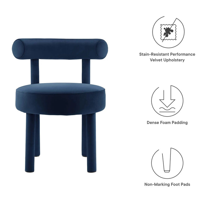 Toulouse Performance Velvet Dining Chair Set of 2 by Modway by HouseOfZazla