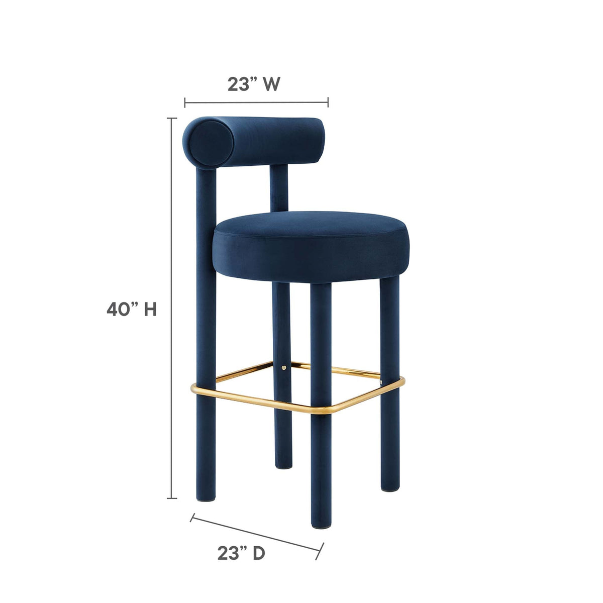 Toulouse Performance Velvet Bar Stool Set of 2 by Modway, photo 3 of 11