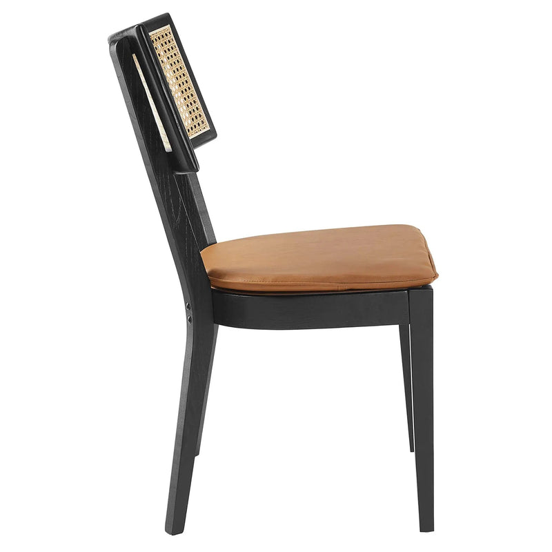 Caledonia Vegan Leather Upholstered Wood Dining Chairs Set of 2 by Modway by HouseOfZazla