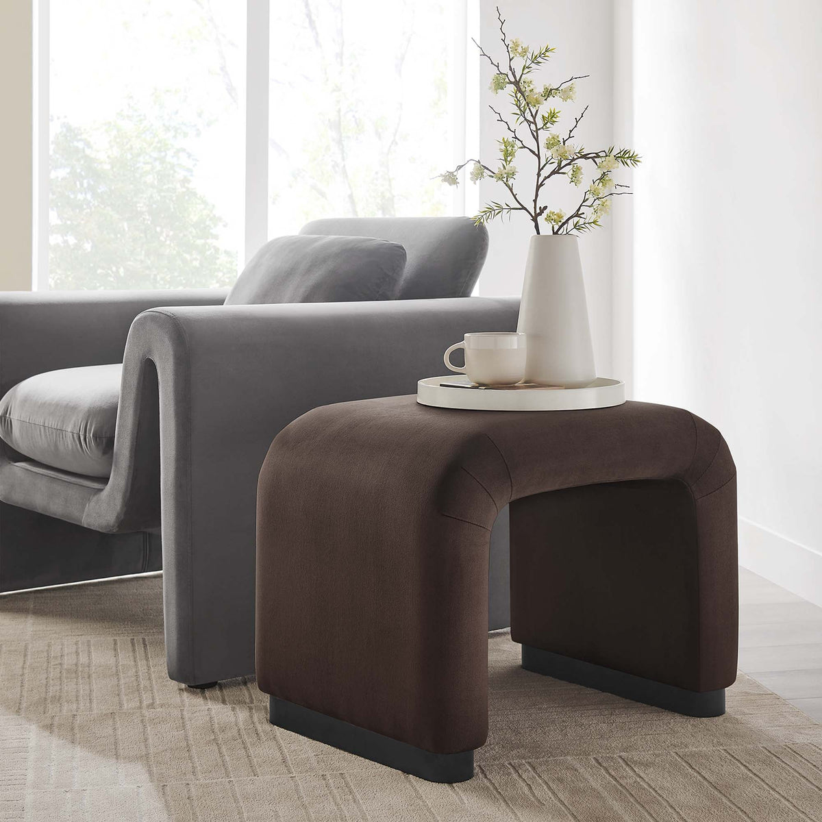 Koda Performance Velvet Waterfall Stool by Modway, photo 8 of 43