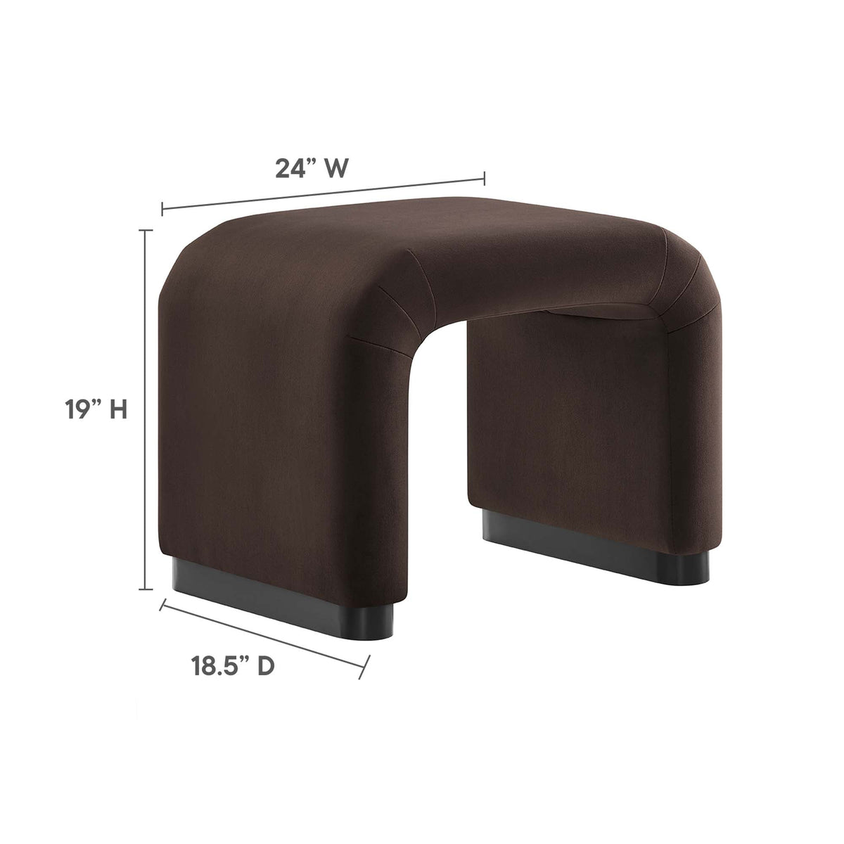 Koda Performance Velvet Waterfall Stool by Modway, photo 3 of 43
