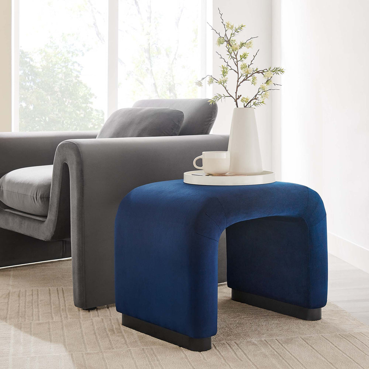 Koda Performance Velvet Waterfall Stool by Modway, photo 18 of 43