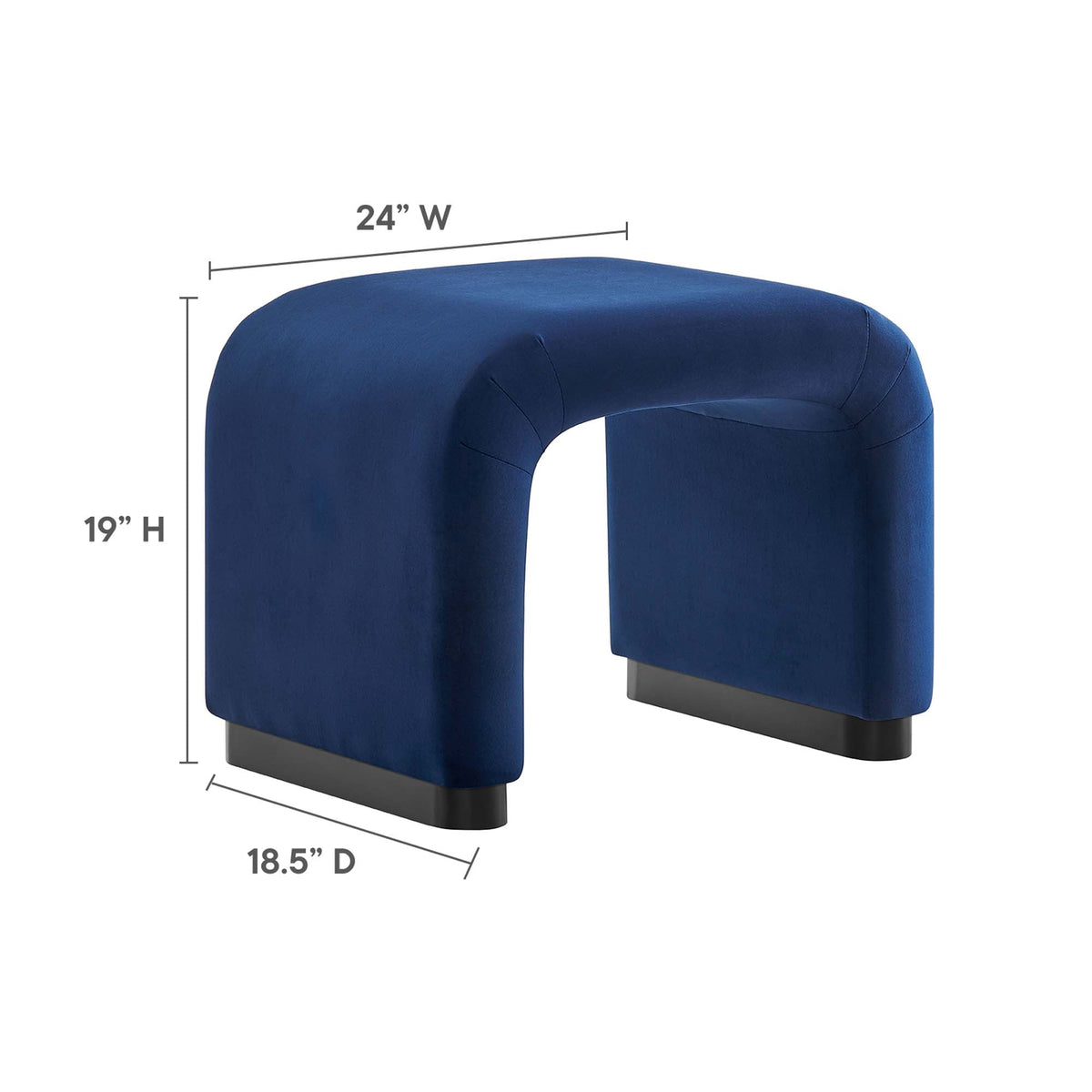 Koda Performance Velvet Waterfall Stool by Modway, photo 13 of 43