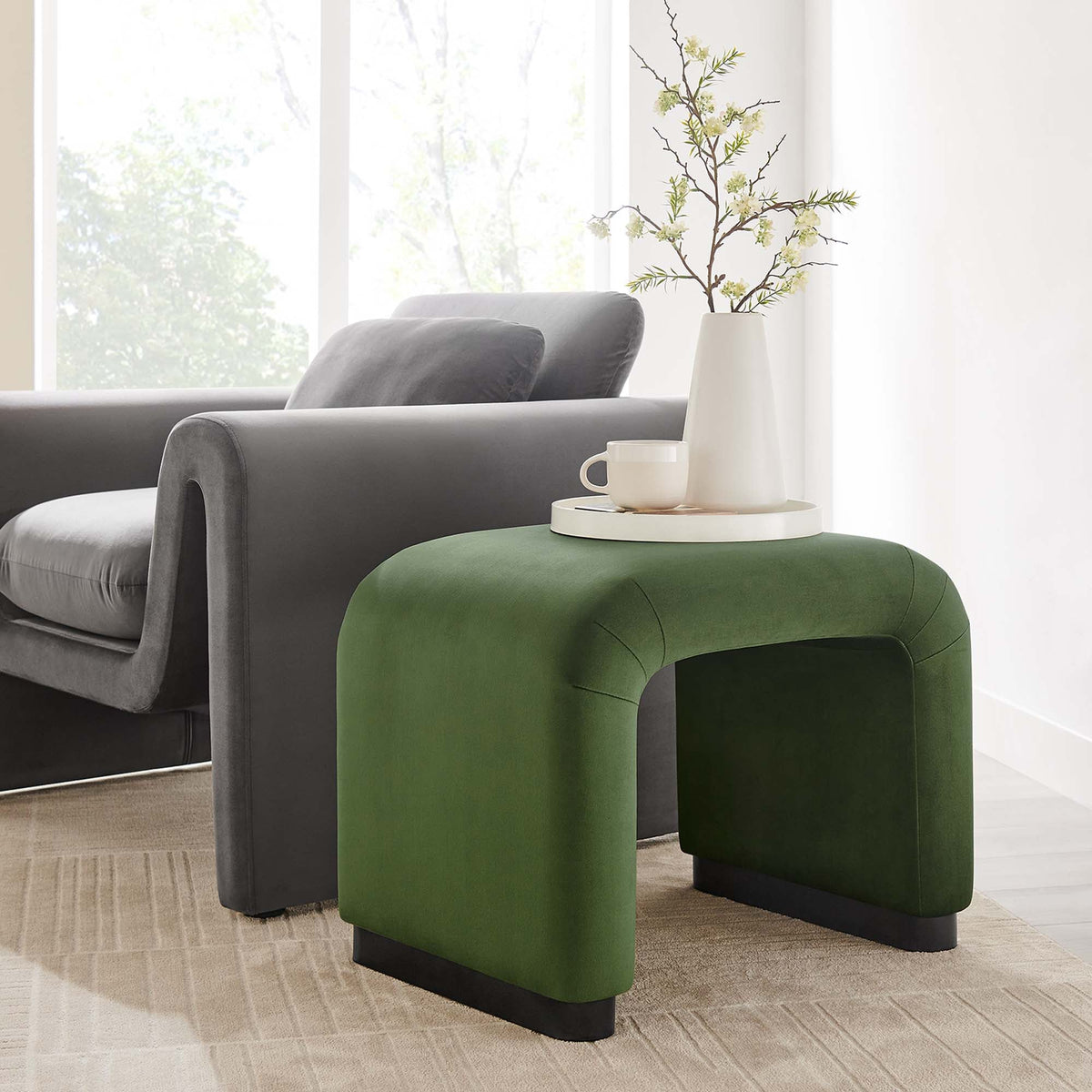 Koda Performance Velvet Waterfall Stool by Modway, photo 28 of 43