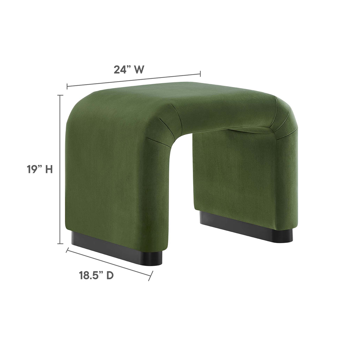 Koda Performance Velvet Waterfall Stool by Modway, photo 23 of 43