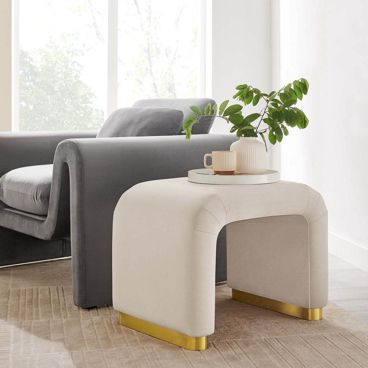 Koda Performance Velvet Waterfall Stool by Modway, photo 38 of 43