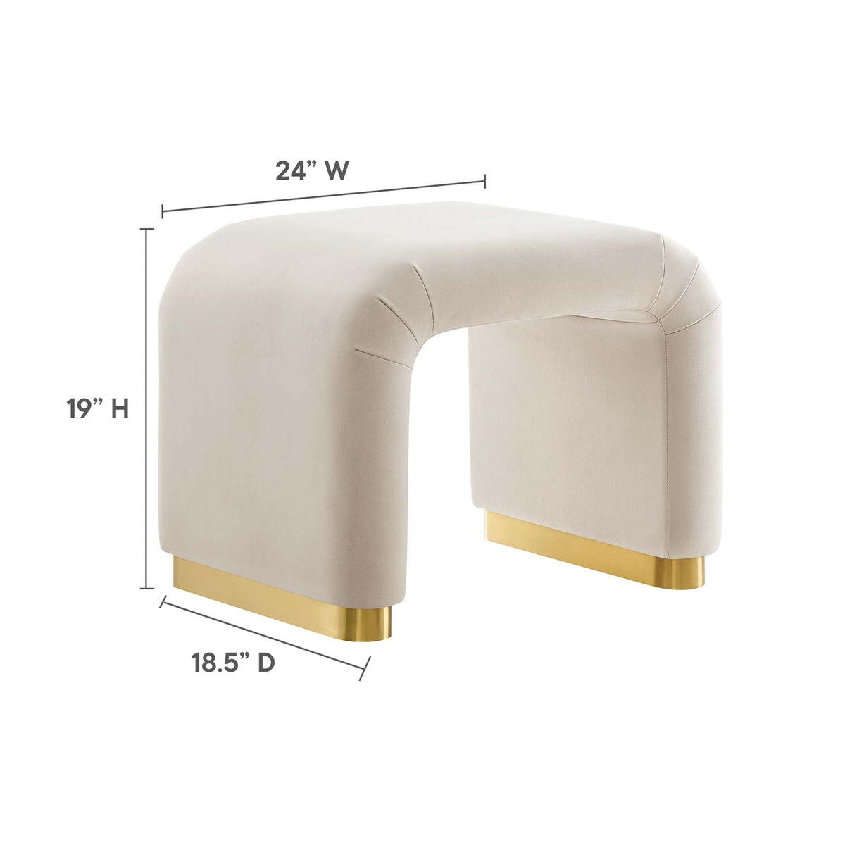 Koda Performance Velvet Waterfall Stool by Modway, photo 33 of 43
