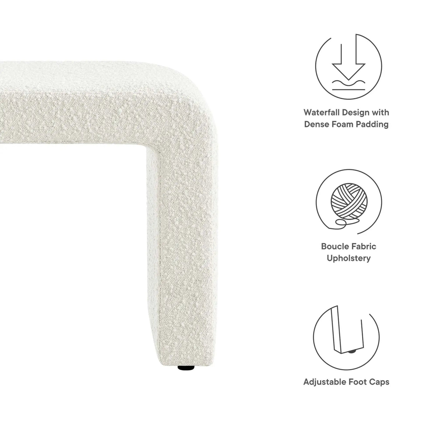 Simba Boucle Fabric Waterfall Stool by Modway by HouseOfZazla