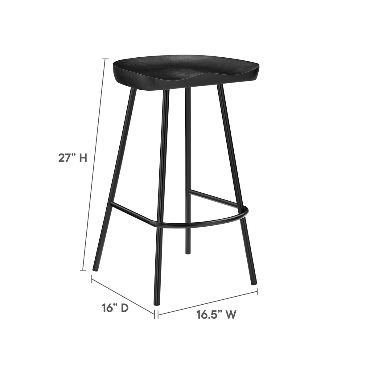 Concord Backless Wood Counter Stools Set of 2 by Modway, photo 3 of 30