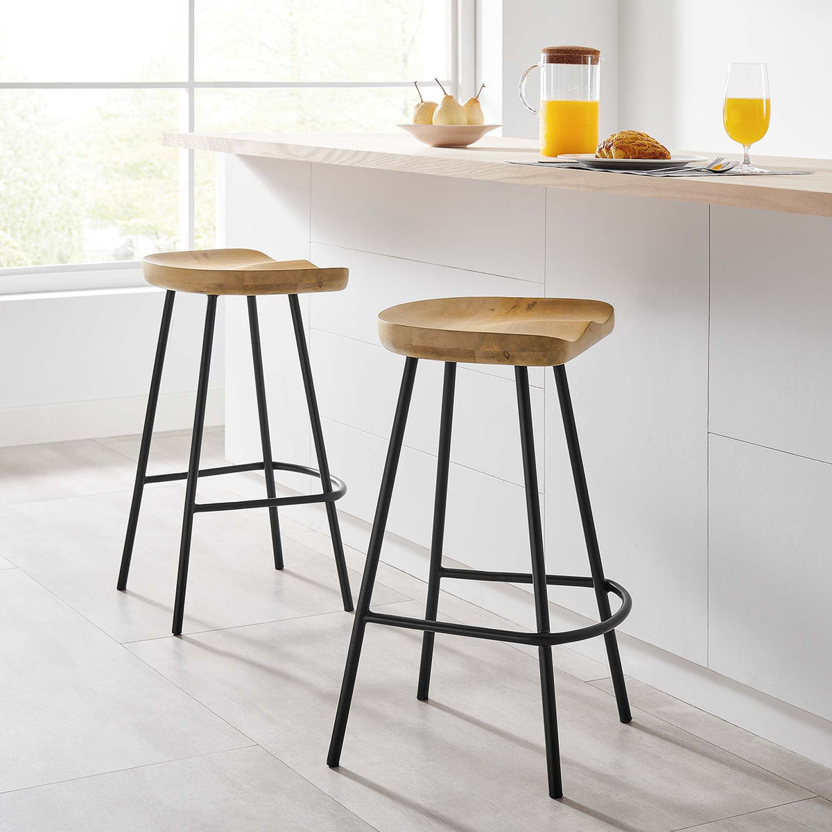 Concord Backless Wood Counter Stools Set of 2 by Modway, photo 19 of 30