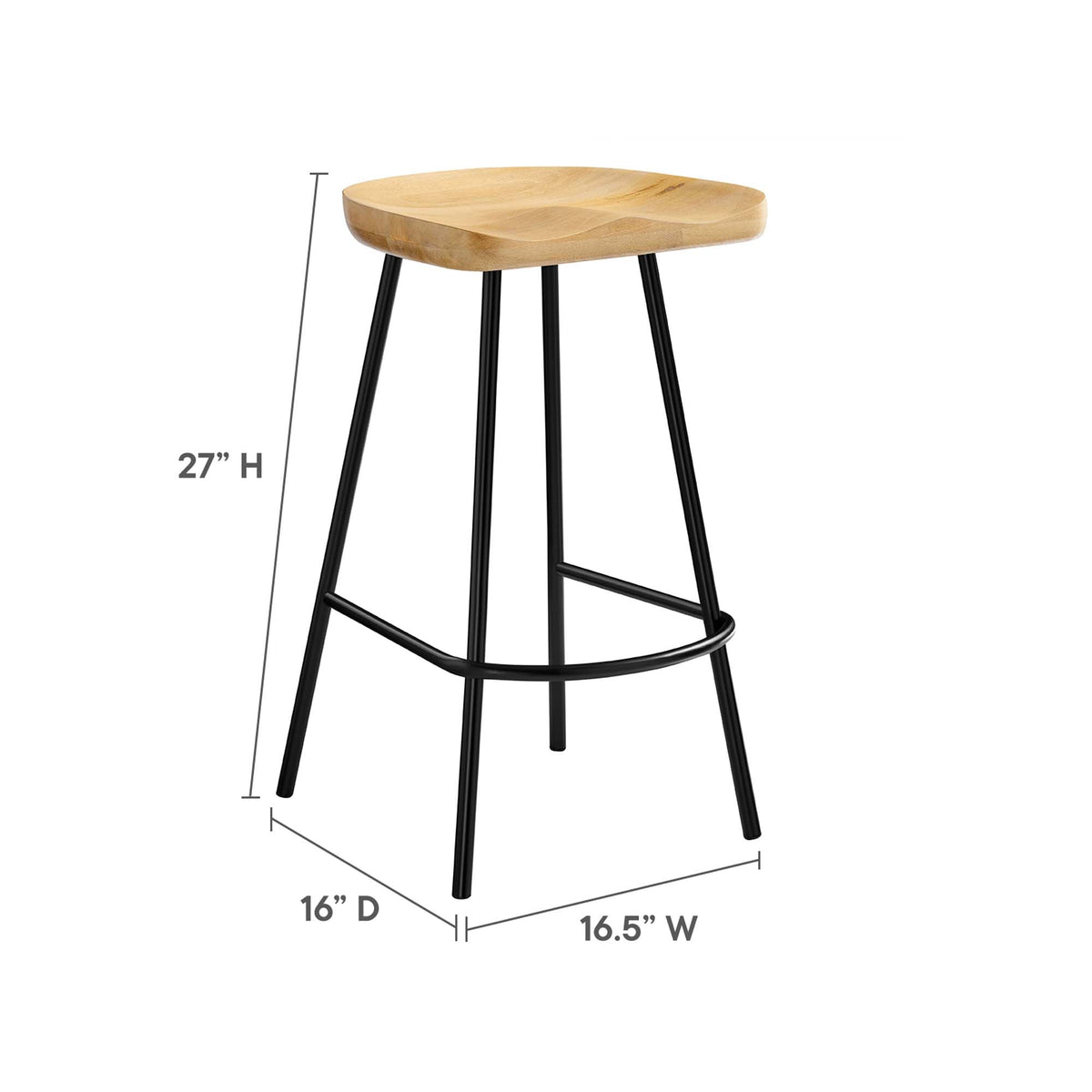 Concord Backless Wood Counter Stools Set of 2 by Modway, photo 13 of 30